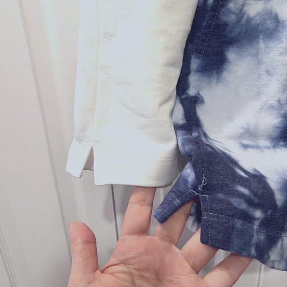 Danskin Tie Dye & White Soft Active Drawstring Shorts-Pockets-Slit Sides-Sz. LG - Picture 5 of 11